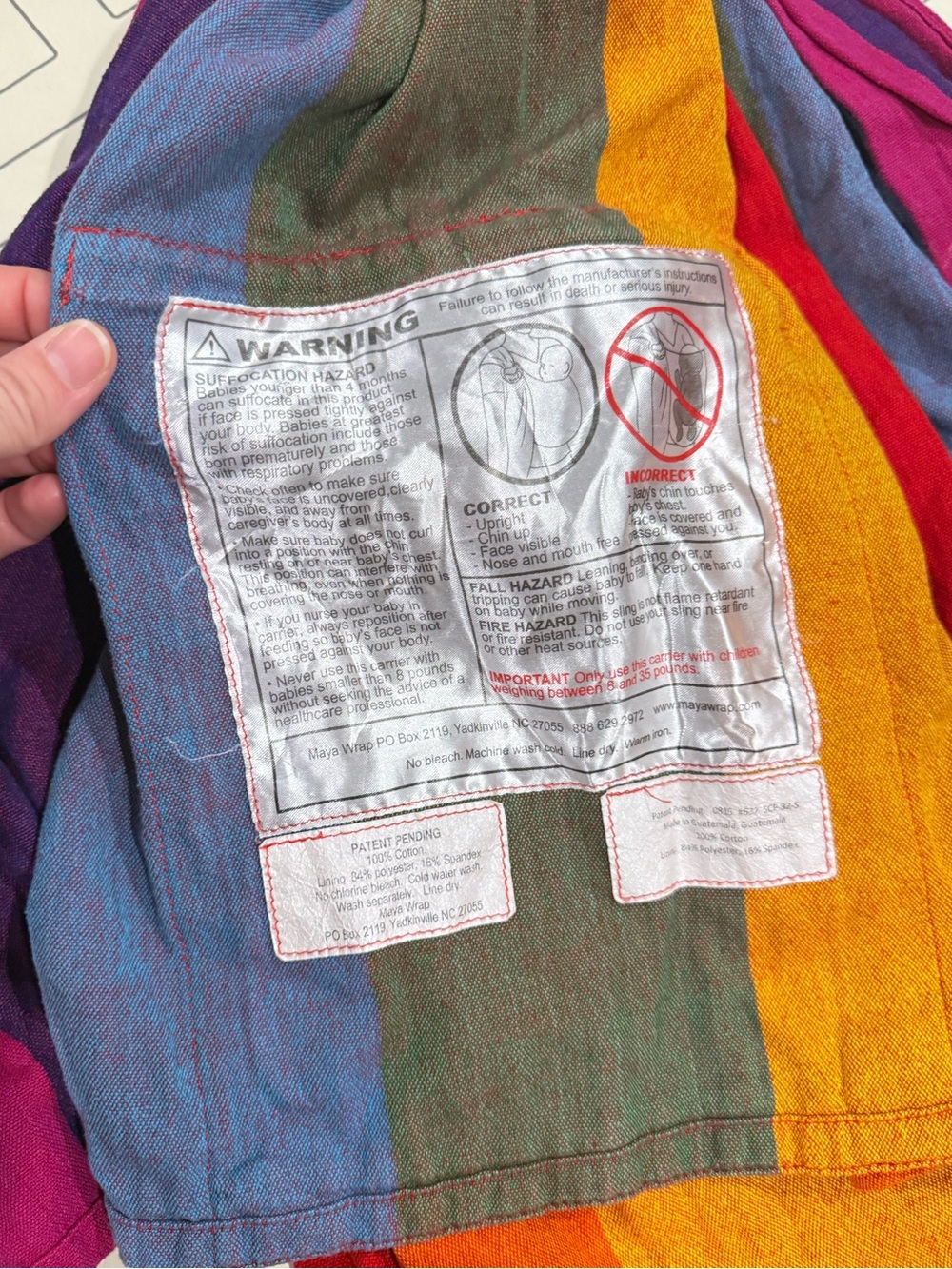 Maya Wrap Multicolor Rainbow Ring Sling - Picture 4 of 8